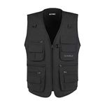 OU YA WOLF Men's Utility Work Hunting Travel Fishing Multi-Pockets Outdoor Vests Medium Gray green