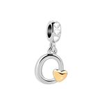 MiiFort Gold Love Heart O Letter Initial Charm for Bracelets Name Necklaces Pendants English Alphabet Gift for Women Cute Grandma Granddaughter