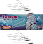 Talcon Stainless Steel Saree Hanger with Lower Band Lock Hanger for Saree Hanging Hanger for Wardrobe(Black and Silver) - Pack of 20