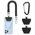 BowieMall Phone Lanyard Strap, Universal Spring Rope Phone Tether Tabs with Mountaineering Buckle, Anti-Drop Outdoor Accessory for Skiing, Hiking, Cycling, Fishing & Climbing, Fit Most Smartphones