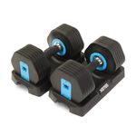 XRT65 Adjustable Dumbbells Set of 2 | 02Kgs - 12Kgs | Gym Equipment For Men & Women, Home Workout | Black (12 KGs + 12 KGs), No-Freeze Dumbbells, Iron + Polypropylene + Nylon