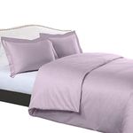 sheetsnthings 100% Cotton- Duvet Cover Set with Buttons Enclosure, 300TC - Solid Lilac, Twin/Twin Extra Long (XL), 2PC Duvet Covers