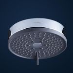 Hindware Italian Collection F160219CP 3-Flow Overhead Shower for Bathroom | Made of ABS | Rain, Mist & Big Mist Modes | Water Saving Feature | Works in 0.5-3.0 Bar Pressure | ARM NOT INCLUDED