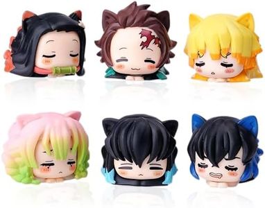 GGJQQDM Demon Cosplay Slayer Figure Set Cute Anime Figure Desktop Decoration Ornament Kawaii Anime Figure Fan Birthday Gift Collection 1.6x2.2IN (6PCS)