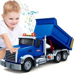 SpringFlower Large Dump Truck Toy for 3 4 5 6 7 Years Old Boy, Truck Toy with Sound and Light, Kids Toddlers Birthday Gifts for Boys & Girls,for Indoor & Outdoor