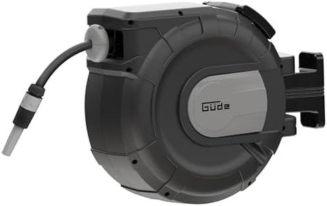 Güde Automatik Schlauchtrommel 30-2-2 1/2 (180° schwenkbar, zur Wandmontage, 30 m Schlauch, Wasserspritze, Wandhalterung, Einzugsautomatik, Einzugsstopp, Tragegriff, 2 Schnellverschlusskupplungen)