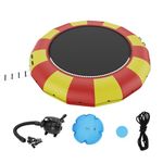 VEVOR Inflatable Water Bouncer, 17ft Recreational Water Trampoline, Portable Bounce Swim Platform with 5-Step Ladder & Electric Air Pump, Kids Adults Floating Rebounder for Pool, Lake, Water Sports