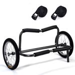 Morohope Kayak Cart Canoe Dolly Fishing Kayak Accessories Carrier Foldable Paddle Board Trolley Boat Trailer Transport with 16" Wheels and 2 Ratchet Straps