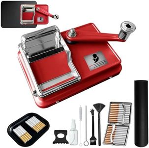 VOXORA Manual Cigarette Rolling Machine – Makes 8mm Diameter Cigarettes,Cigarette Machines with Lever Action, Manual Tobacco Rolling Machine with Case, Tobacco Tray & Cleaning Kit (red)