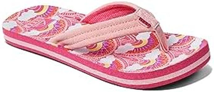 Reef Kids Girls AHI Summer Beach Pool Sandals Thongs Flip Flops - 5-6 UK Rainbows