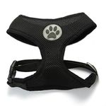 ZoonPark® Dog Soft Vest Harness,Pet Dog Puppy Breathable Soft Mesh Adjustable Pet Walking Harness For Small Medium Dogs (M, Black)