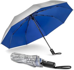 NINEMAX UV Parapluie Pliable Incassable Soleil Anti Vent,Parapluie de Voyage Automatique Pour Hommes Femmes Petite Taille(Bleu)