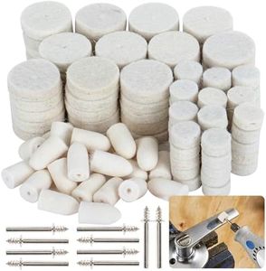 Sukh 145PCS Wool Felt Polishing Pad - Felt Buffing Pad Wool Polishing Bits Felt Polishing Buffing Wheel Polishing Buffing Wheel for Polishing Kit with 1/8 Inch Shank for Buffing Wheels