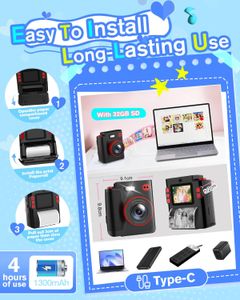 MYSTILUCK Kids Instant Print Camera – Black