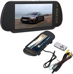 7 Inch Car Rear View Mirror Display LCD TFT Parking Aid Screen Reversing Camera Screen with Remote Control for Reversing System Front Camera DVD Media Player