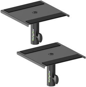 NiuNyuNeu Pair of Speaker Stand Mounting Plates Pole Mount Removable Plates Studio Monitor Stand Fit for Standard 35mm Speaker Stand Pole