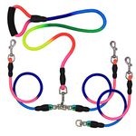 Dual Dog Leash / 6.6 ft Triple Dog Leash,360°Swivel No Tangle Double Dog Walking Training Leash,2-Way&3-Way Interchangeable Lead with Hand-Protected Handle for Two/Three Dogs