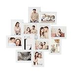 SONGMICS 12-Photo Collage Picture Frames,4 x 6 Inches Wall-Mount Photo Frame,White URPF22WT