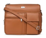 K London Women's Tan Color Leather Cross Body Shoulder Bag – Single Adjustable Across Strap bag (KL_189_tan)