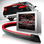 CarOxygen Led Trunk Lip Spoiler Black Carbon Fiber LED Exterior Rear Tail Wing Spoiler Brake Light Strip Splitter Compatible with All CAR