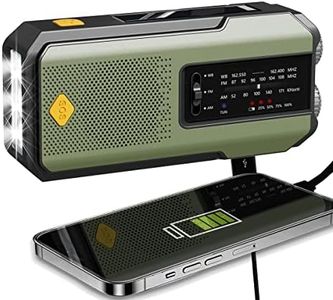 Emergency Weather Radio, 5000mAh Replaceable Battery, Solar Hand Crank Radio with AM/FM/SW/NOAA Alert, Sleep Timer Alarm Clock, Compass Cell Phone Charger, Headphone Jack (Green)