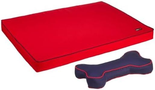 amazon basics Orthopedic Bed with Cushion | Pet Bed | Blue | Orthopedic Support | Single Unit with Cushion
