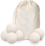 HAUNDRY Wool Dryer Balls - Pack of 6 - Natural Fabric Softener, Reusable, Reduce Wrinkles, Saves Drying Time. Anti Static Large Felted Wool Clothes Dryer Balls is a Better Alternative to Plastic Balls