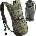 KAMUI Hydration Backpack with 3L- Capacity Bladder - Military Tactical Rucksack for Trail Running, Hiking, Cycling, Camping (Green)