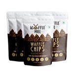 Waffle Mill - Waffle Chips - Dark Choco Drizzle and Sea Salt - Pack of 4-320Gm