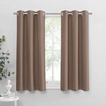 PONY DANCE Blackout Curtains Mocha - All Seasons Grommet Top Curtain Drapes Heavy-Duty Window Draperies Light Blocking Noise Reducing Thermal Insulated for Bedroom, 42 by 54 Inches, Mocha, 2 Pcs