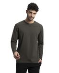 Jockey AM95 Men's Super Combed Cotton Rich Solid Round Neck Full Sleeve T-Shirt_Olive_L