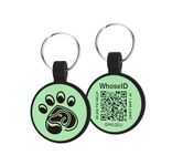 WhoseID QR Code Dog Tag, Modifiable Personalized Pet Online Profile, Silicone Silencer Dog Tag, Custom Pet Tag, GPS Tracking Location Alert Email, Lightweight Cat Tag, No Annoying Jingle (Paw, Green)