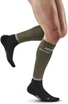 CEP - THE RUN COMPRESSION SOCKS TALL for men | Long running socks in olive/black with compression | Regenerating compression socks for men | Size V | XL