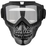 FABSPORTS protective goggles with detachable mask, Skull face, Anti UV, Windproof, soft foam padded for comfort. Used for Motorcycle, Dirt Bike off road, ATV Ride, snowboarding, skiing, cycling etc