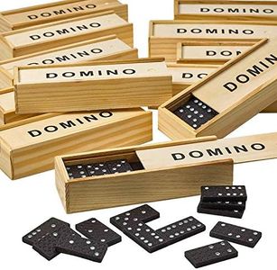 Kicko Mini Wooden Dominoes Set - 12 Pack - Miniature Classic Board Games - Small Blocks, Educational Toys, Game Tiles, Leisure Time, for Teens and Adults