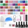 Beetles Gel Nail Polish Kit with U V Light - 80Pcs Color Enchantment 55 Colors Gel Polish Starter Kit with Base Top Coat DIY Nails Supply Stickers Manicure Tools Home Salon Gift for Women Teens Girls
