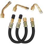 Z-oneMart 5 Pack Tire Valve Extension, 2Pcs 8.25 Inch Flexible Valve Stem Extenders with Brass 45 90 135 Multi Degree Schrader Tire Valve Stem Extension Adaptor Compatible for RV Bike Motorcycle Car