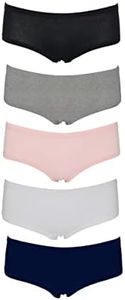 Boy Shorts Underwear for Women, (5 Pack) of Soft Cotton Panties Ladies Love