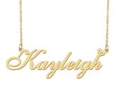 18k Gold Plated Kayleigh Name Necklace Heart Charm Pendant Stainless Steel Graduation Jewelry for Womens Teens 16"