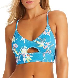 Jessica Simpson Women's Standard Adjustable Cropped Cami Bikini Top, Caspan, Small