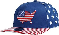 Underground Kulture USA United States of America Blue Stars and Stripes Map Adjustable Super Bowl World Cup Flat Peak Snapback Hat Baseball Cap