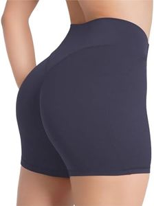 Sunzel No Front Seam High Waist Gym Shorts for Women, Squat Proof Biker Shorts with Tummy Control for Yoga Workout Running 5" Inseam Ash Blue X-Small