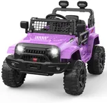 Ride on Truck Car 12V Kids Electric Vehicles with Remote Control Spring Suspension, LED Lights, Bluetooth, 2 Speeds