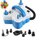 Nestling Balloon Pump,Electric Balloon Pump with 5 Nozzles,600W Protable Air Pump Inflate Or Deflate Air Mattresses/Paddling Pools/Swimming Ring etc (Blue)