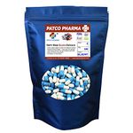 Patco Pharma- Size 0 Blue/White Empty Gelatin Pill Capsule - Gluten Free Halal Certified for DIY Powder Filling (Pack of 500)