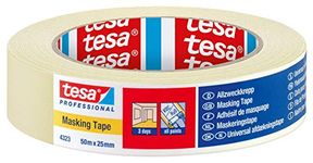 tesa Indoor Masking Tape for Painting and Decorating - 3 Day Residue Free Removal, 50 m x 25mm