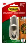Command Outdoor Metal Hook, 1 Large Wall Hook 2 Water Resistant Strips