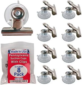 (Wis-Sales) 8-Pack Pennsylvania Suction Cup Clips Clamps for Glass-Windows-Refrigerator-Tile or any Smooth Surface