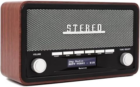 Denver Radio Dab Bluetooth - Radio Dab Portable (Dab+/ FM) - Radio Numérique - Vintage - Dimmer - Bois - DAB18