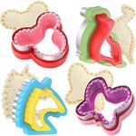 Sandwich Cutter and Sealer, Bread Decruster Sandwich Maker Cookie Fruit Vegetable Cutters, 4Pcs Sandwich Cutter and Sealer Set for Kids Lunchbox and Bento Box(Dinosaur, Butterfly, Unicorn and Mouse)